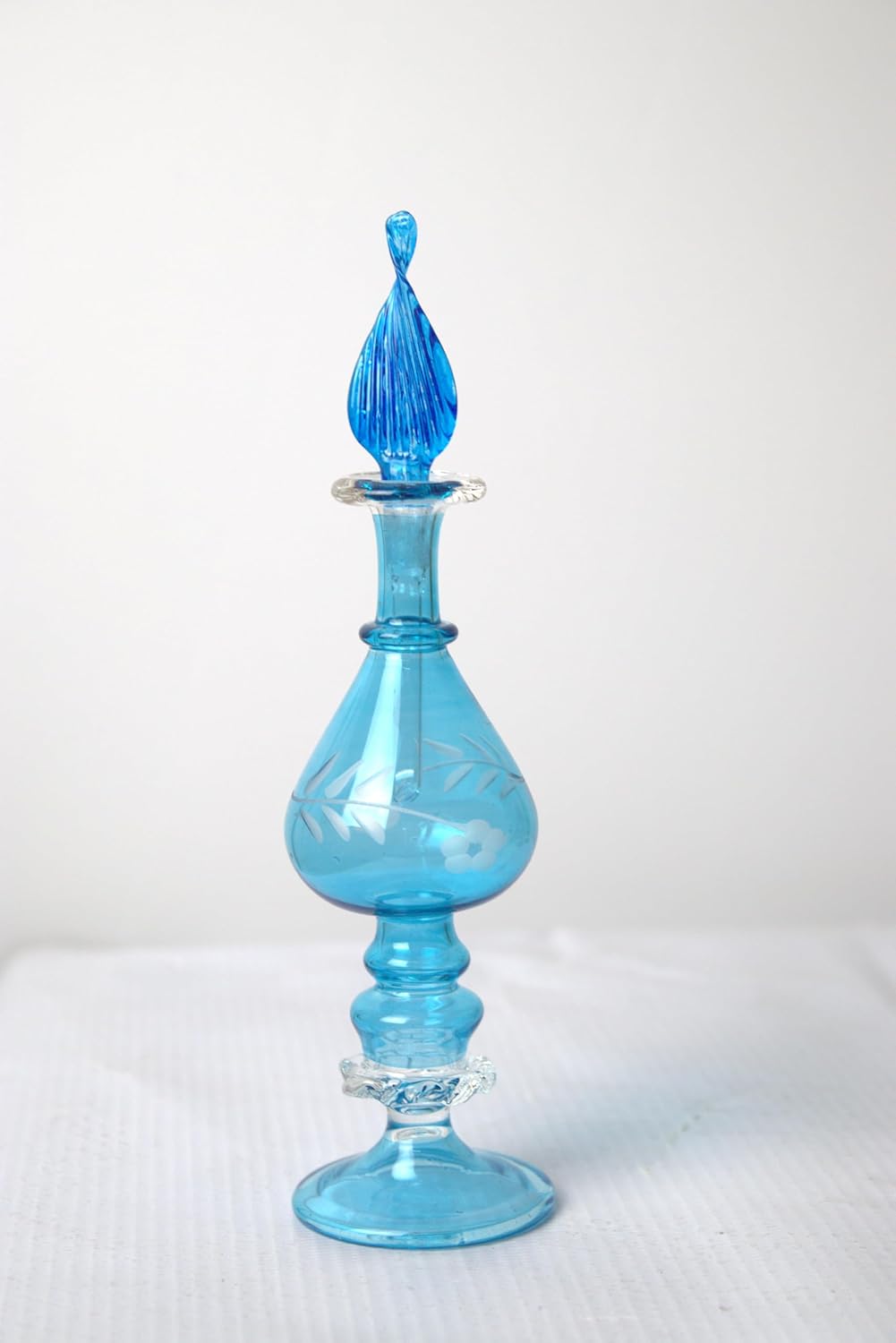 Egyptian Glass Perfume Bottle Hand Painted Refillable Decanter