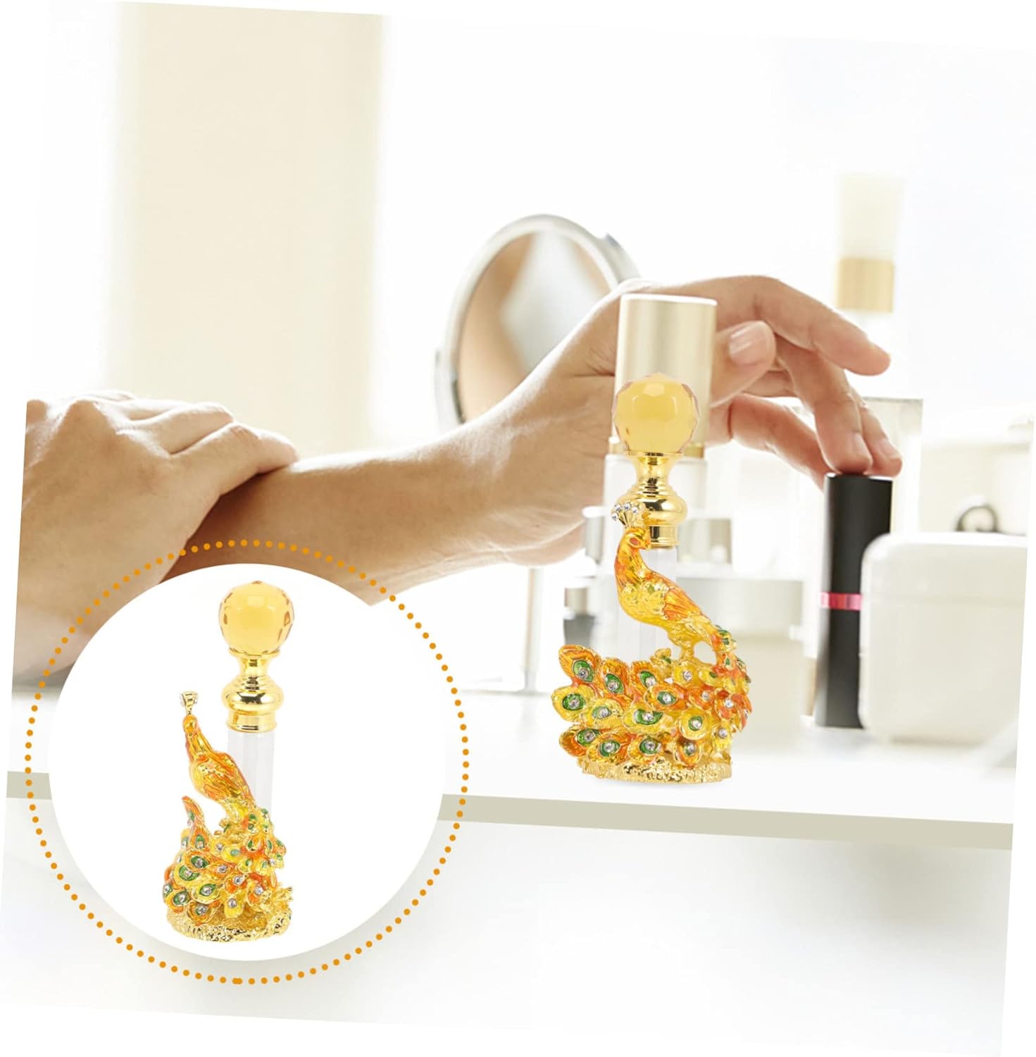 PRETYZOOM Vintage Refillable Perfume Bottle Elegant Decorative Airtight Holder for Personal Use and Travel