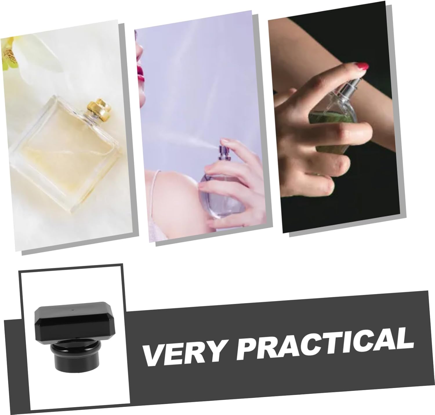 5pcs Round Plastic Perfume Bottle Caps Elegant Travel Seal Lids Replacement Screw Caps For Home Fragrance Accessories