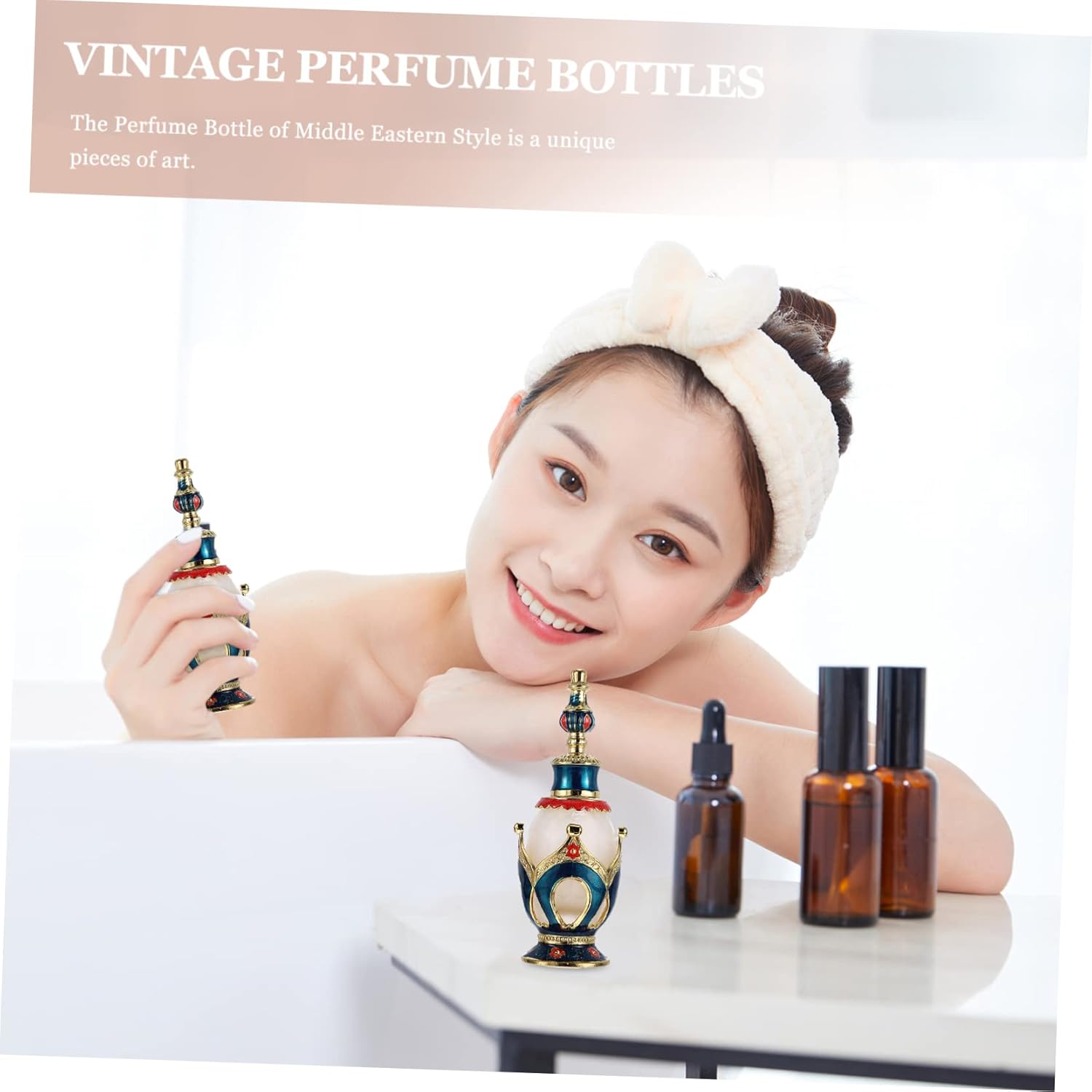BESTYASH Retro Handmade Glass Perfume Bottle for Wedding