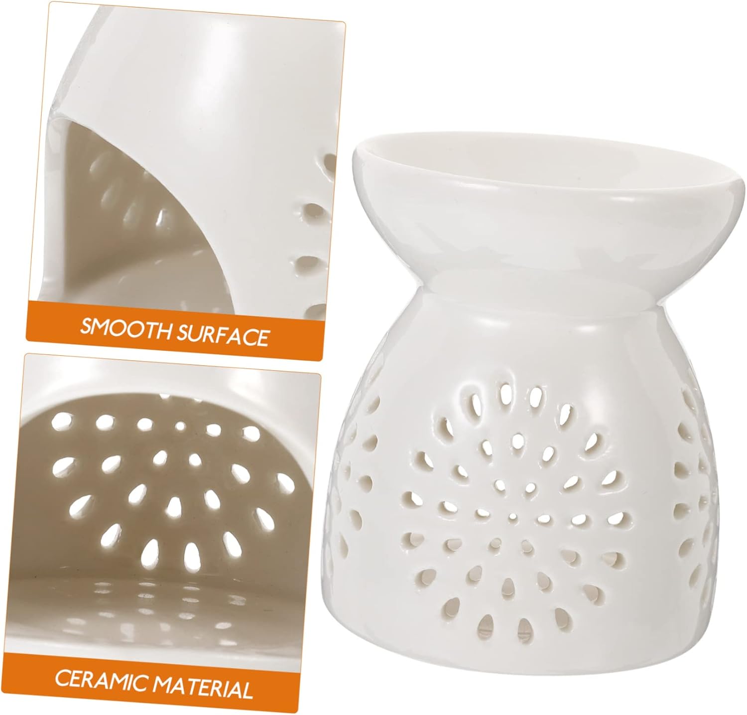 Cabilock Ceramic Essential Oil Burner with Hollowed Design