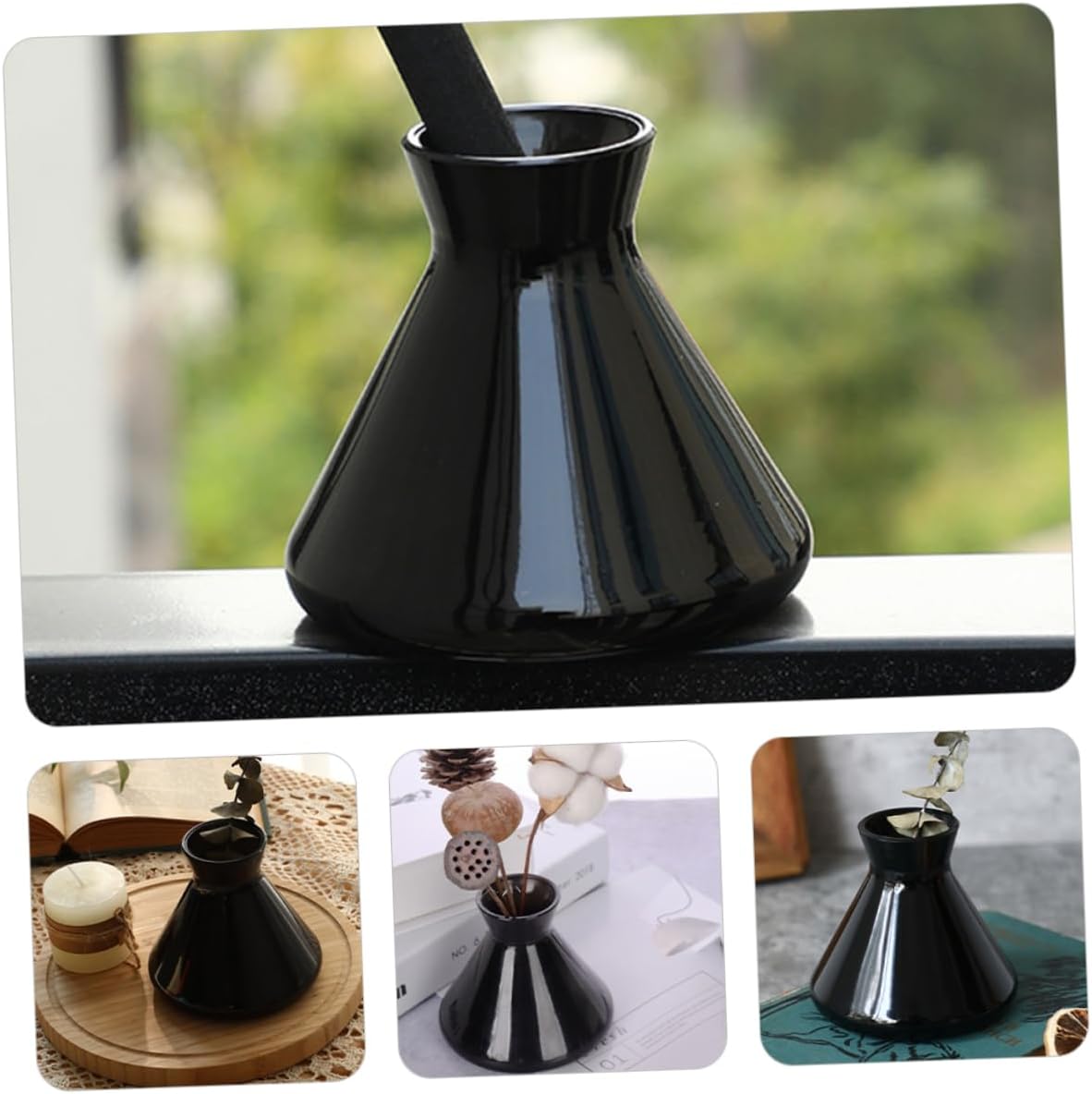 Happyyami Glass Aromatherapy Diffuser Bottle for Home Decor