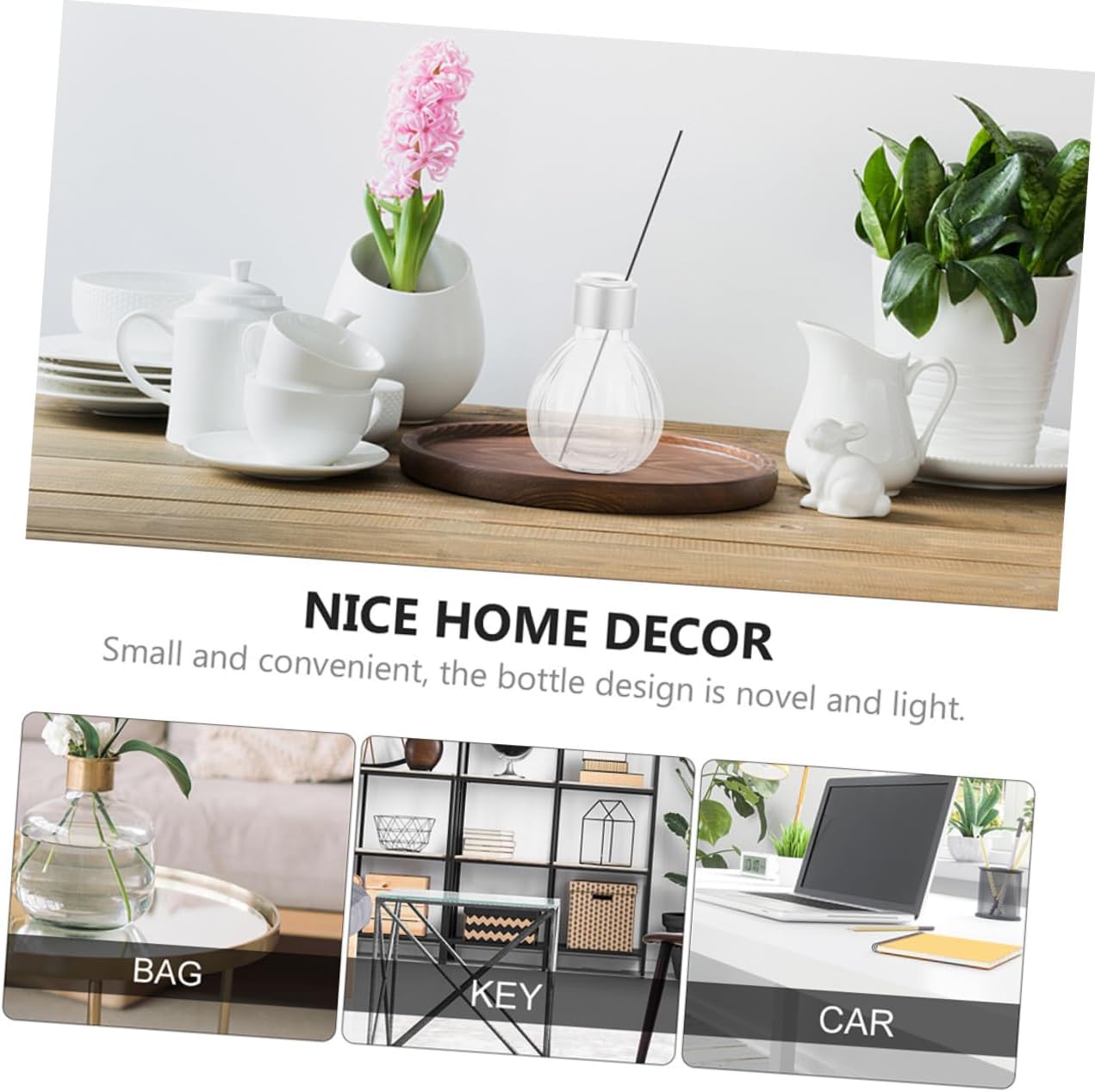 2pcs Diffuser Bottles Glass Containers for Essential Oils Home Decor