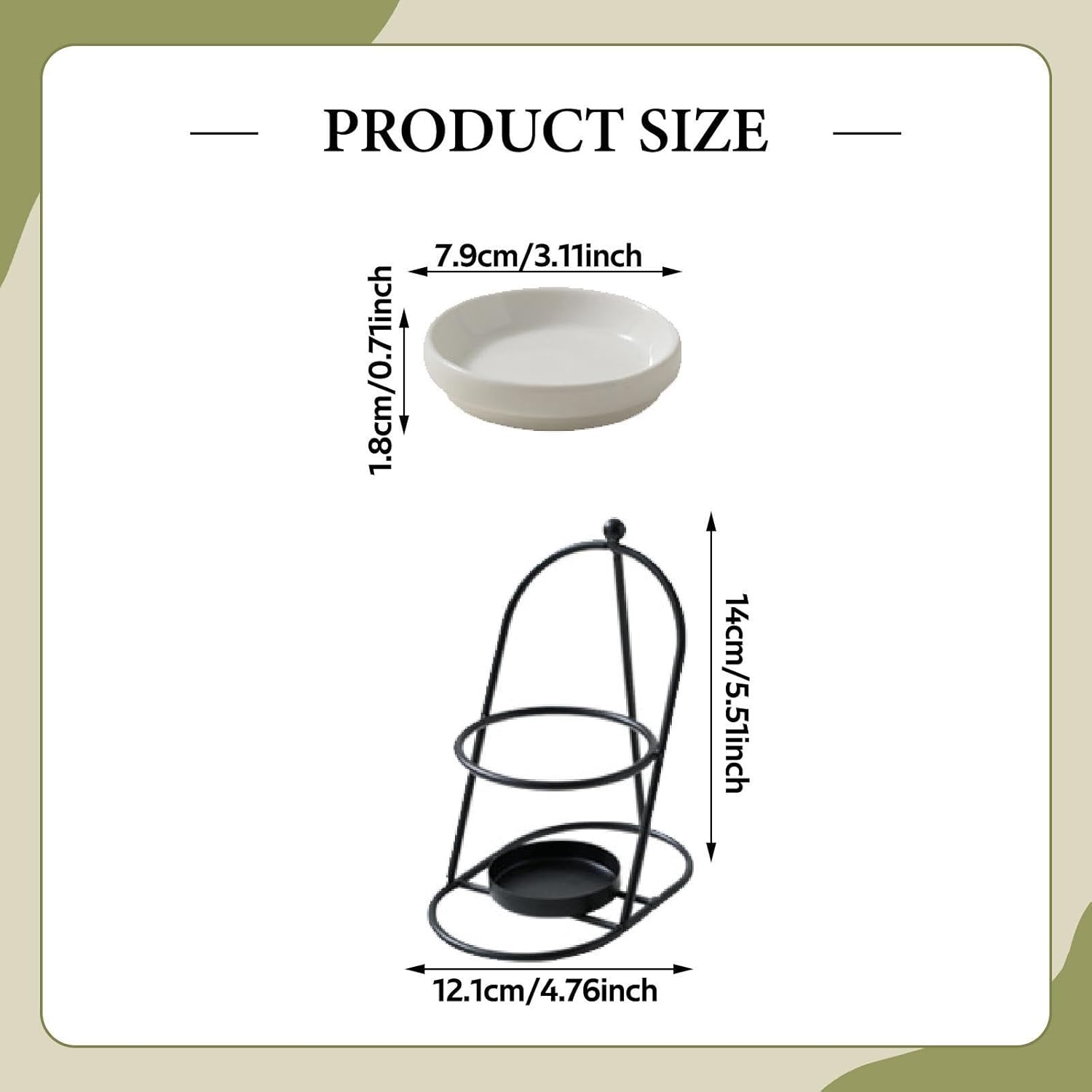Essential Oil Burner with Removable Ceramic Bowl Black