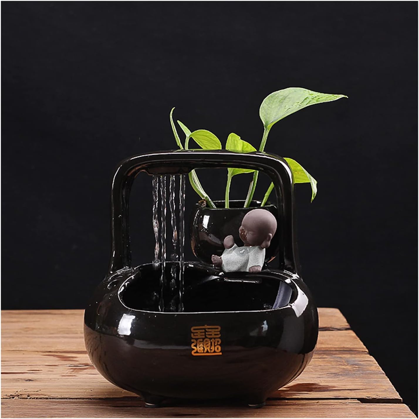 HIHELO Indoor Tabletop Waterfall Fountain for Home Office Zen Decor