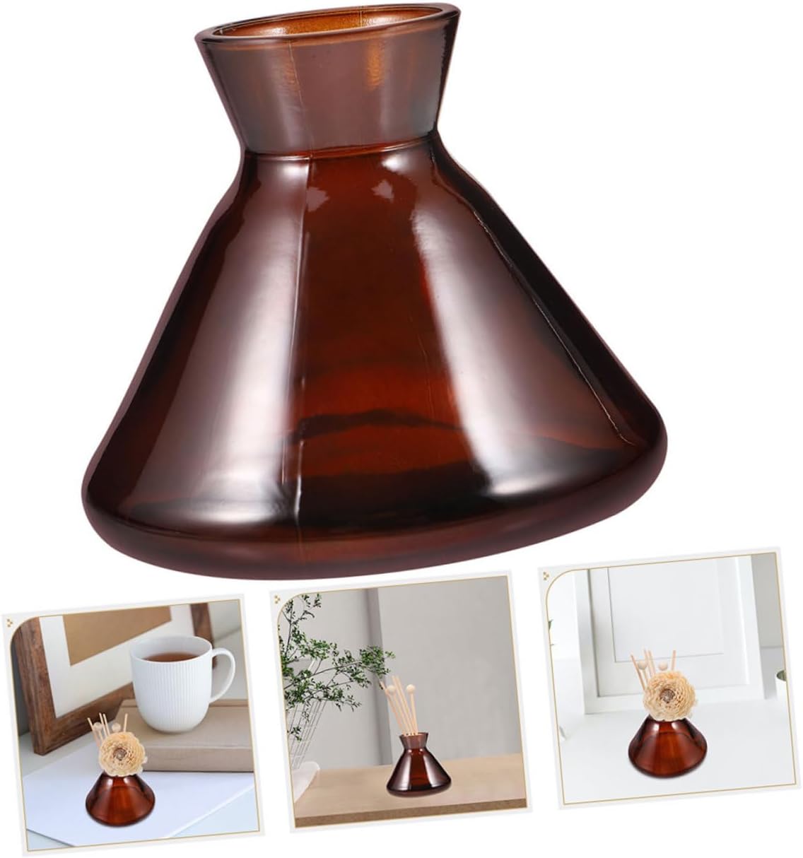 Ciieeo 2pcs Vintage Style Glass Diffuser Bottles for Aromatherapy