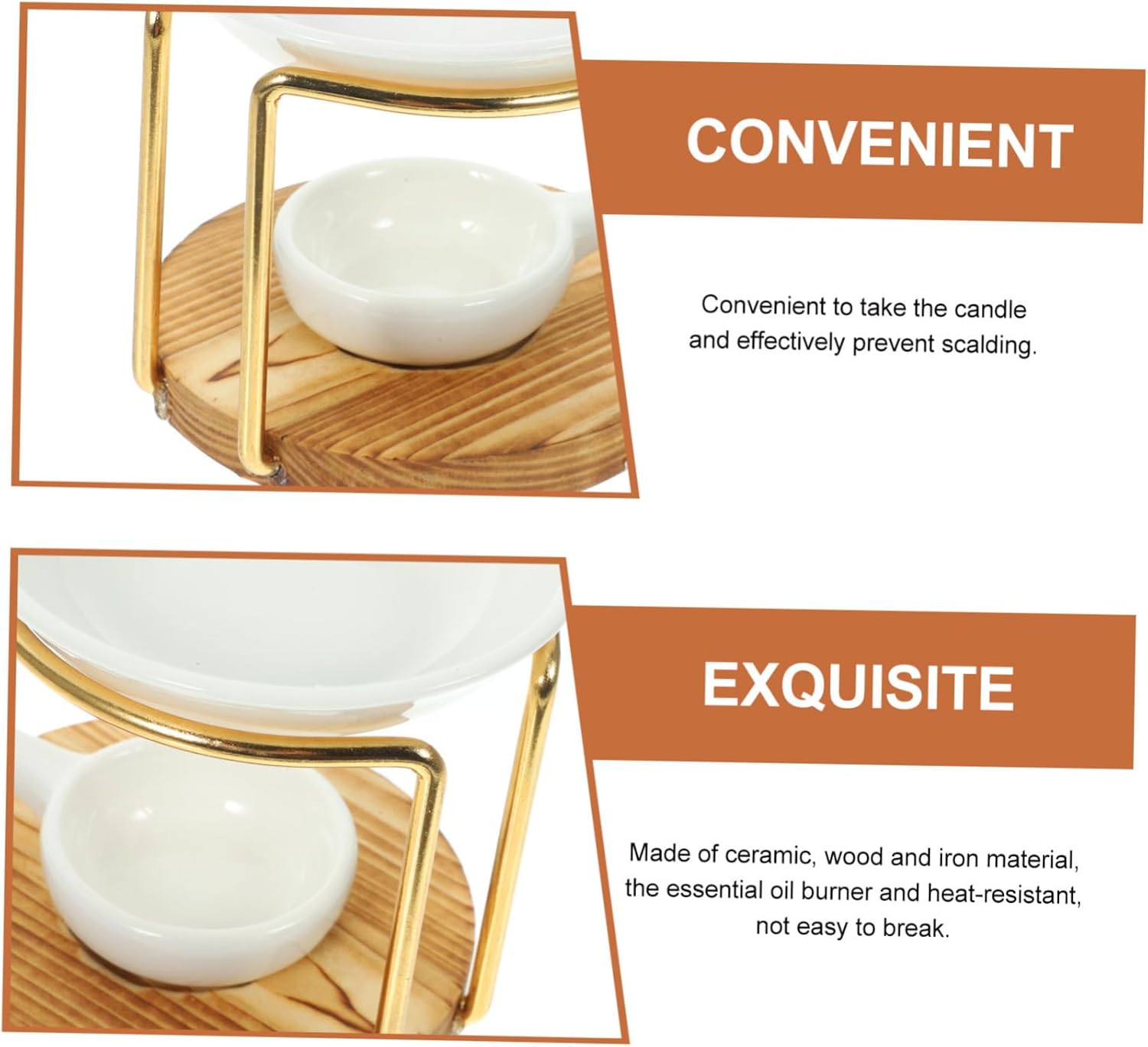 1Set Essential Oil Burner with Vintage Ceramic Design