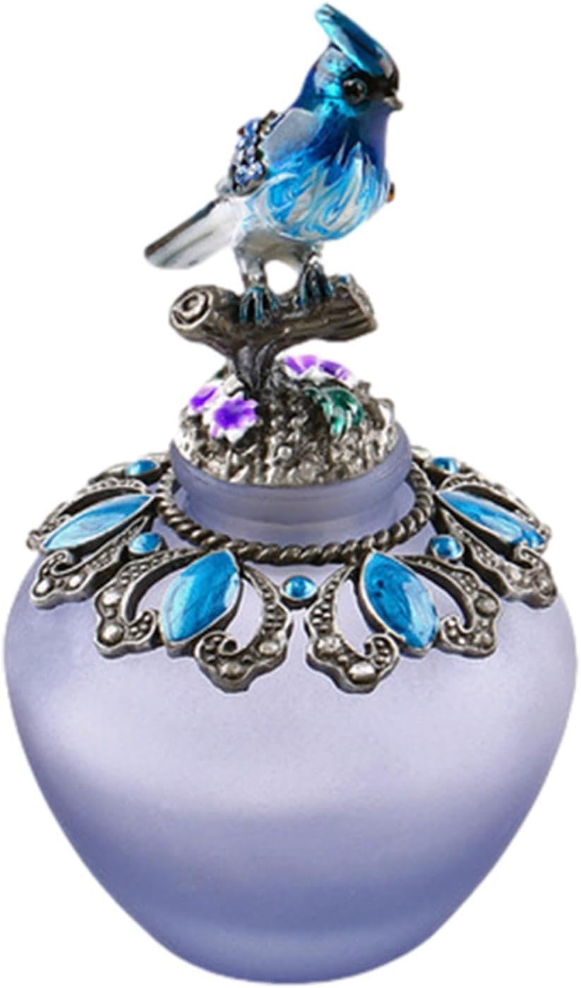 Vintage Perfume Bottle - Retro Glass Essential Oil Jar