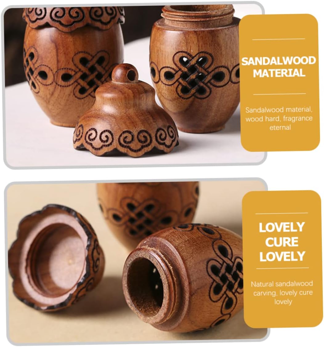 Wood Carved Diffuser Bottle Aromatherapy Incense Holder