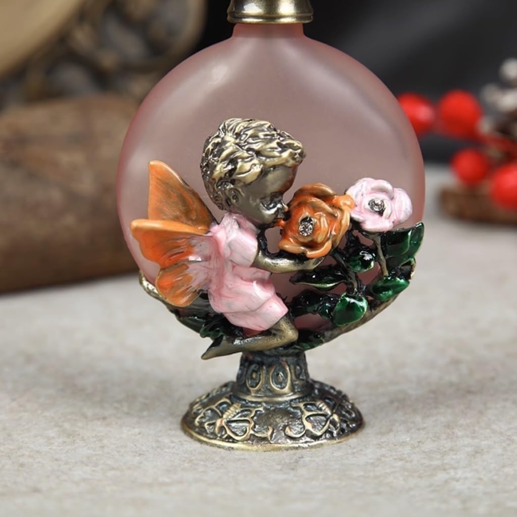 Vintage Perfume Bottle with Crystal Cover 30Ml Glass Art Decanter