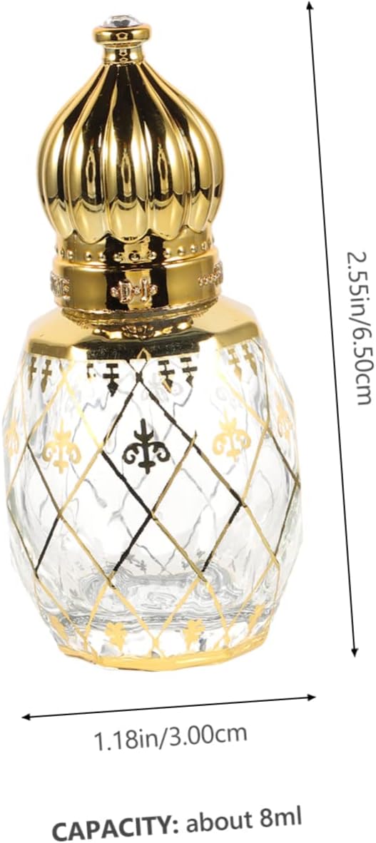 Sosoport 8ml Glass Perfume Bottle with Silver Crown Lid