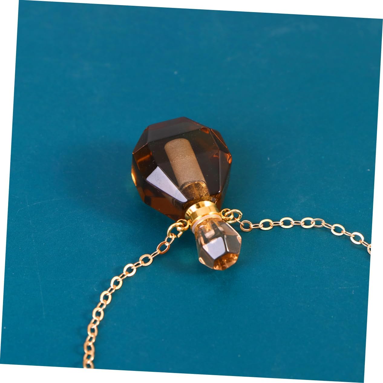 Cabilock Crystal Perfume Bottle Pendant Necklace for Women