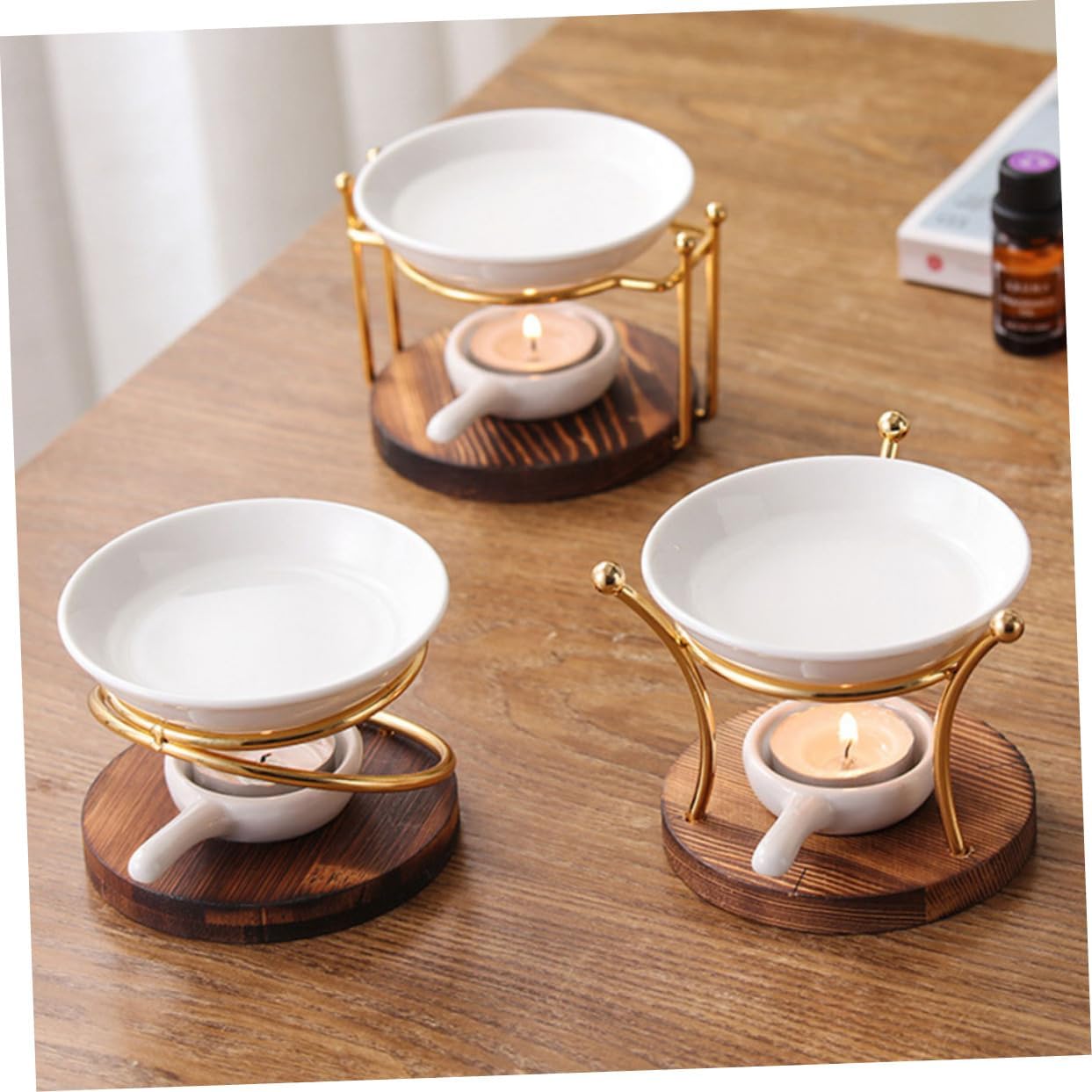 GLEAVI Essential Oil Burner with Tea Light Holder and Aroma Diffuser