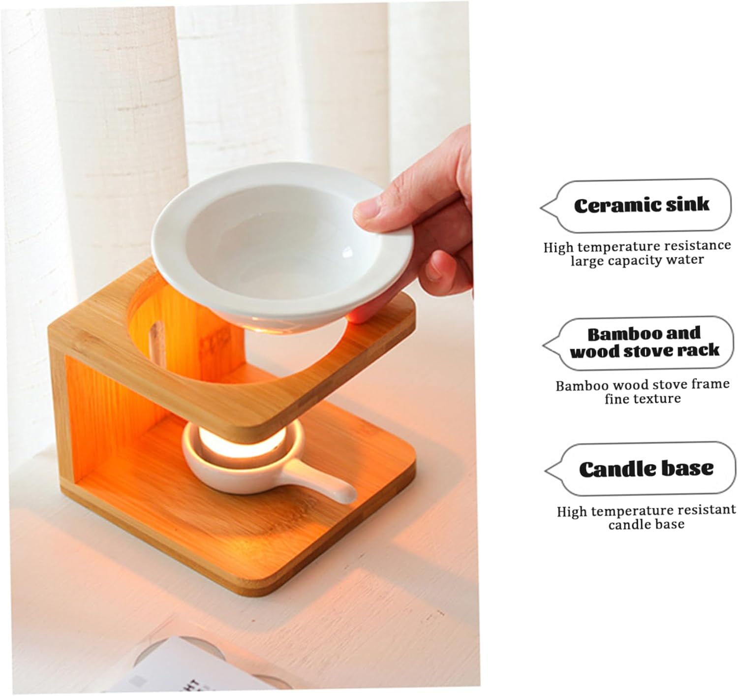 Heidouse Essential Oil Burner with Bamboo Base