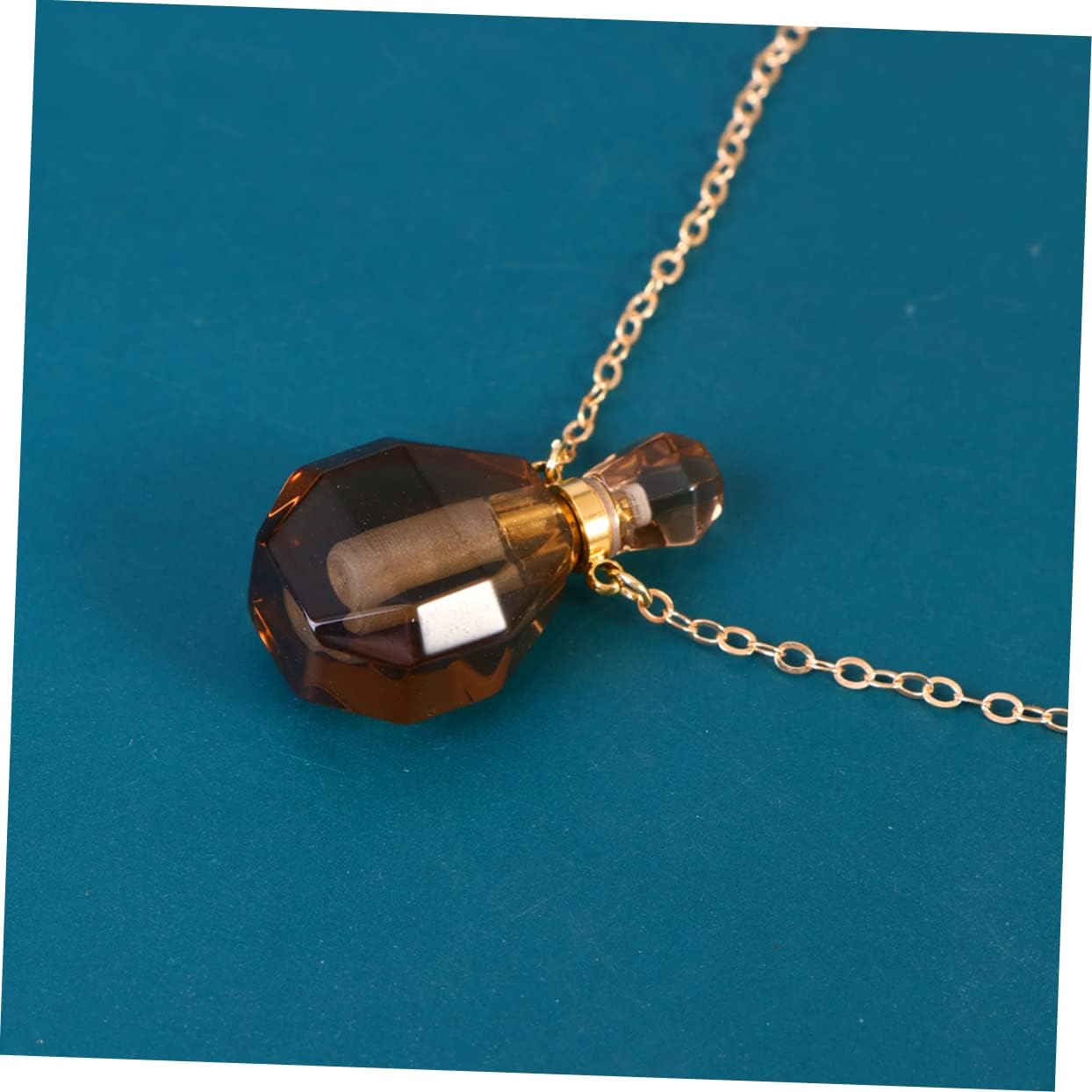 Cabilock Crystal Perfume Bottle Pendant Necklace for Women