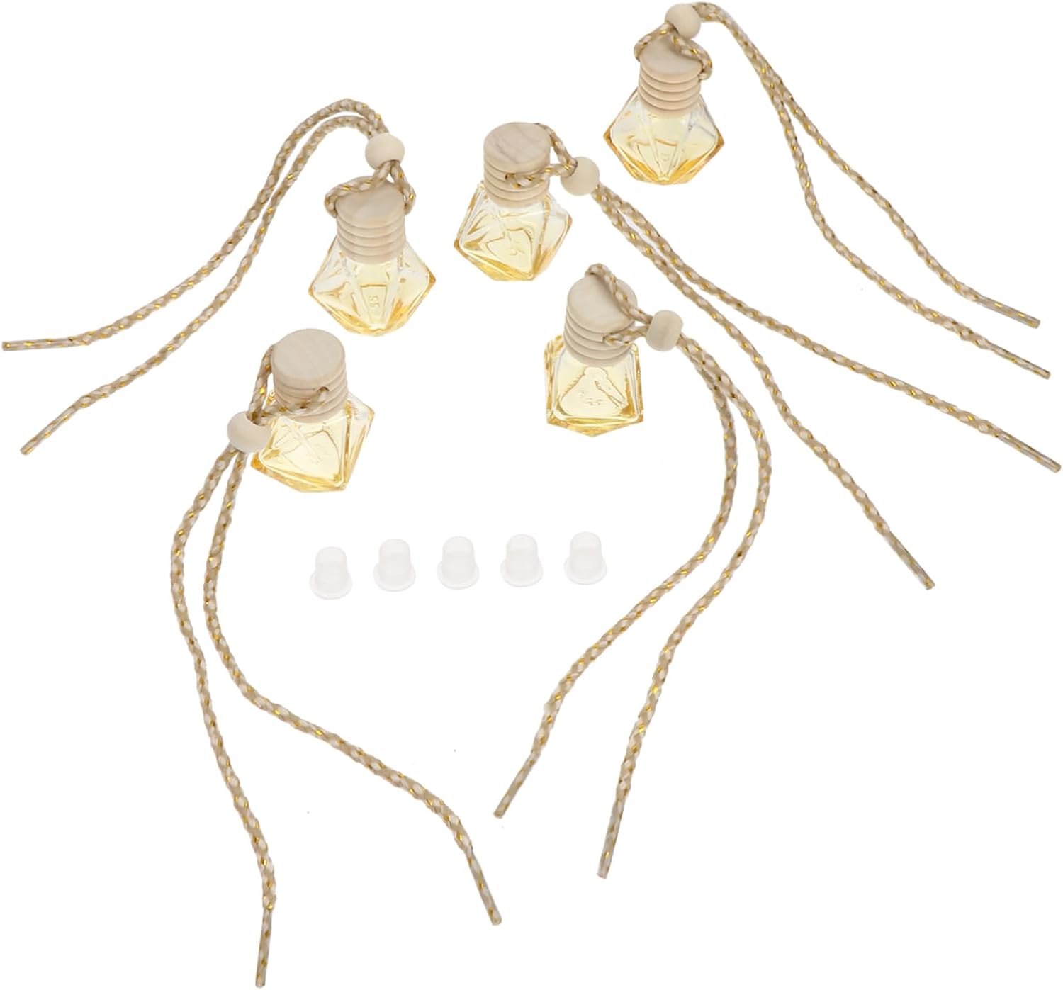 LIFKOME 5Pcs Essential Oil Diffuser Car Hanging Perfume Bottle Aromatherapy Pendant