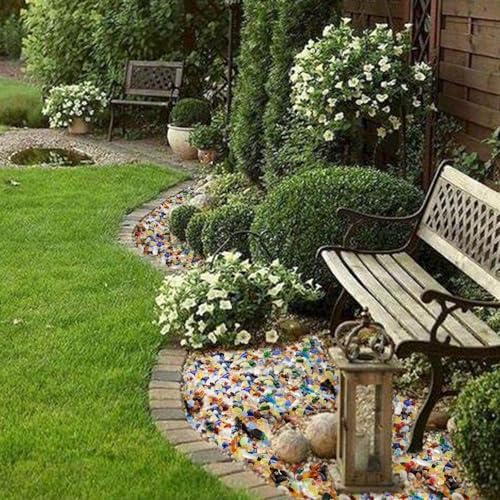 HappyFiller 5 LB Tumbled Glass Beads for Vases and Gardens