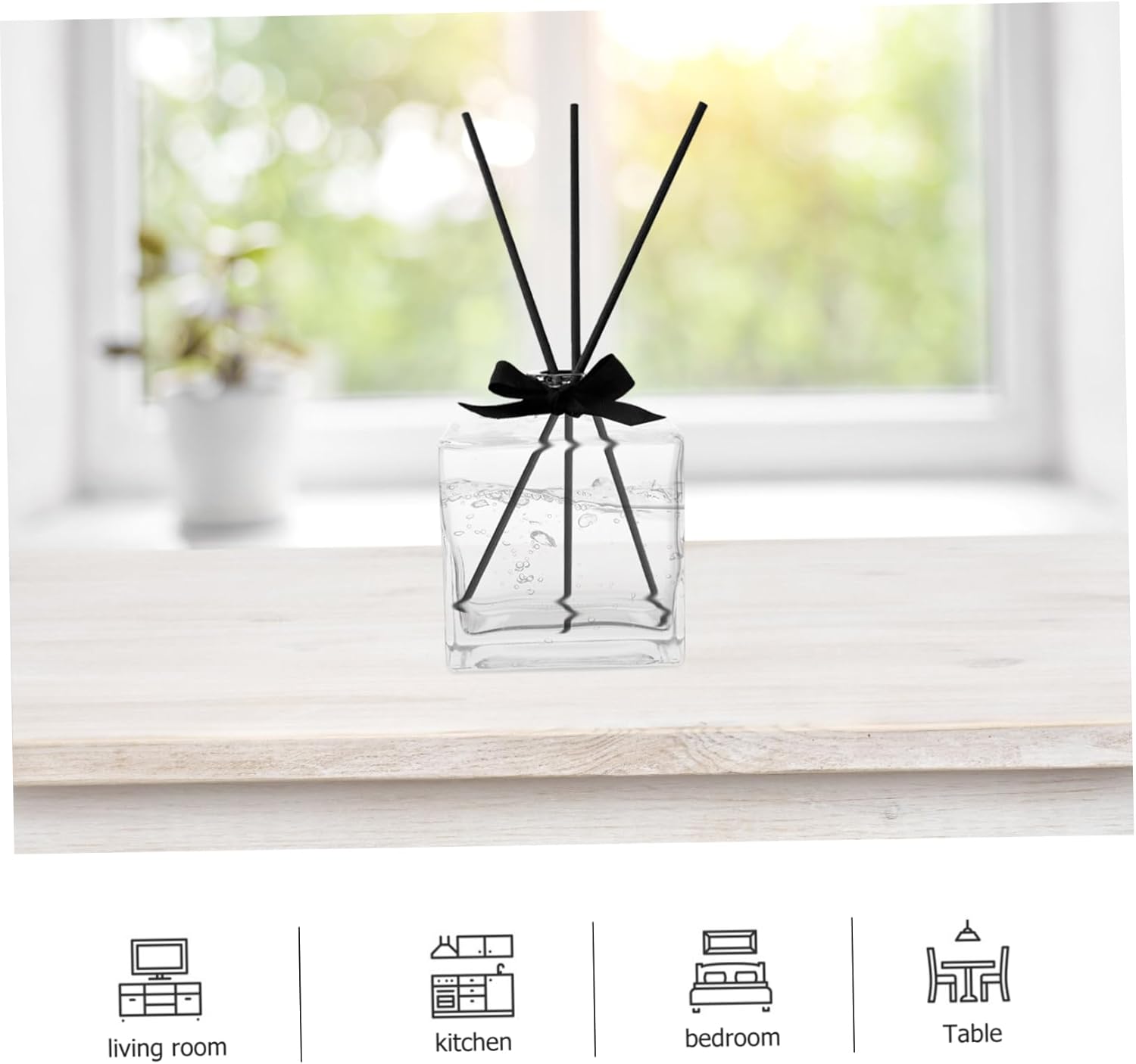 VINTORKY Square Glass Diffuser Vase for Aromatherapy