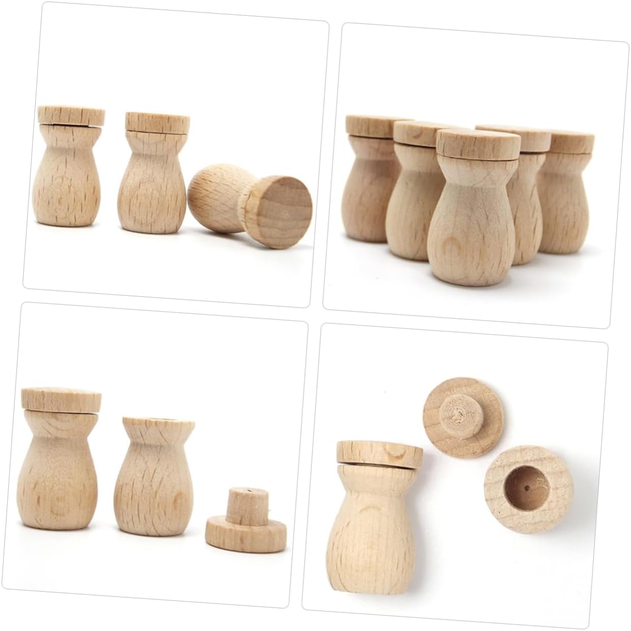 6pcs DIY Essential Oil Diffuser Bottle Pendants Wooden Decor
