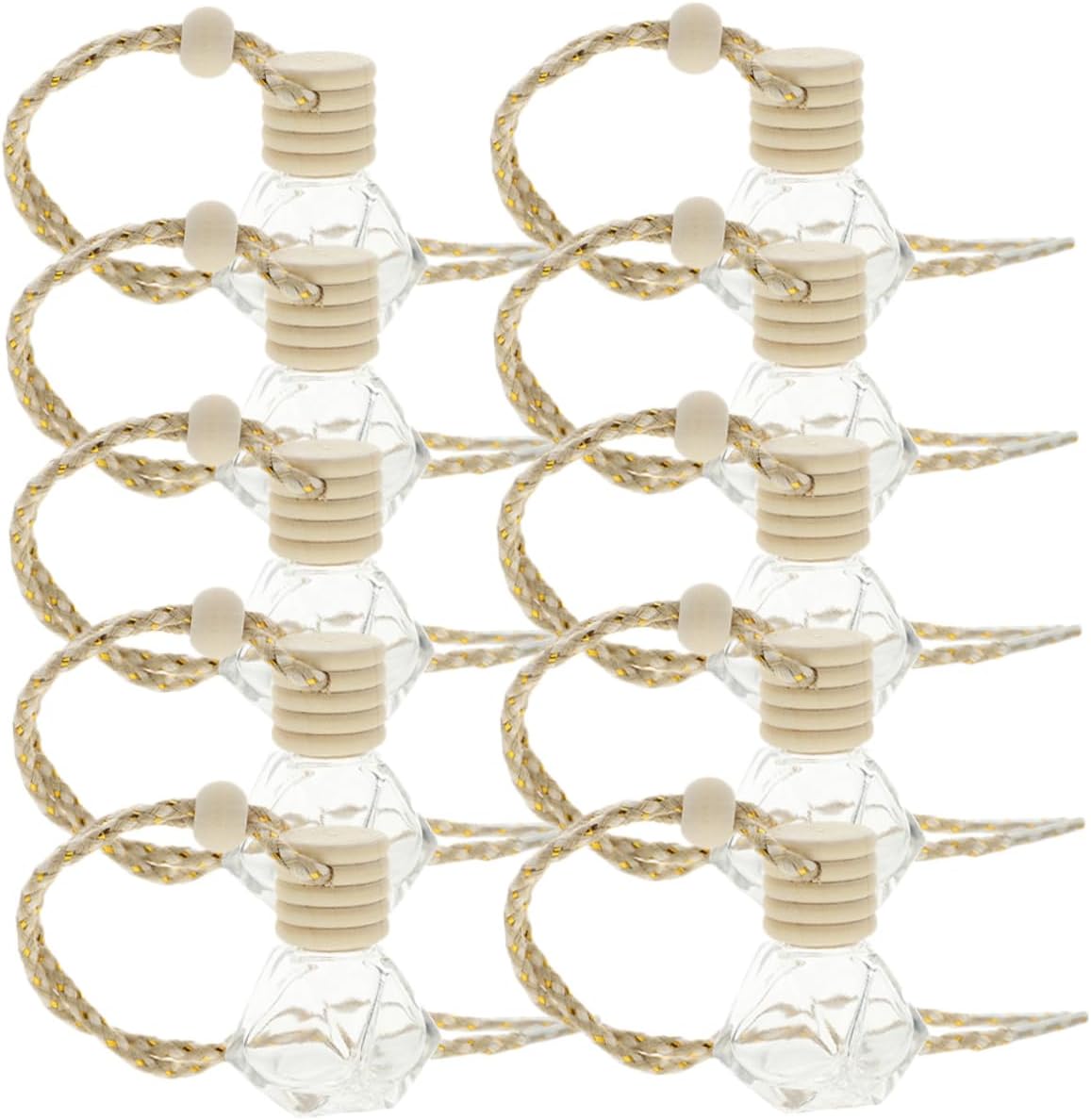 VOSAREA 10pcs Hanging Aroma Bottles for Car and Home
