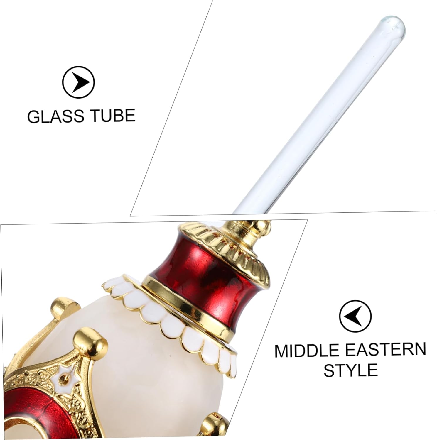 Didiseaon Vintage Glass Perfume Bottle with Alloy Crown Refillable Essential Oil Container