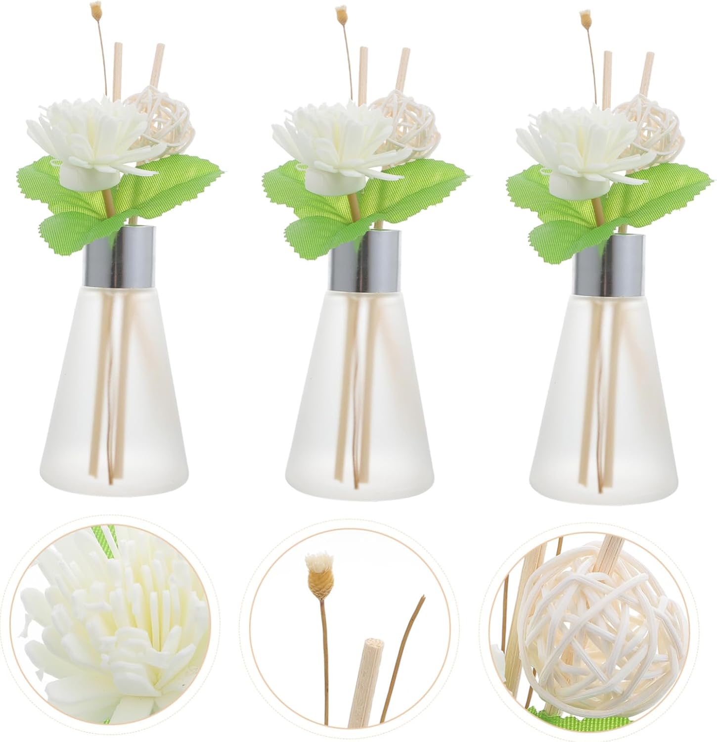 3Pcs Aroma Diffuser Elegant Glass Fragrance Bottles for Home Decor and Essential Oils