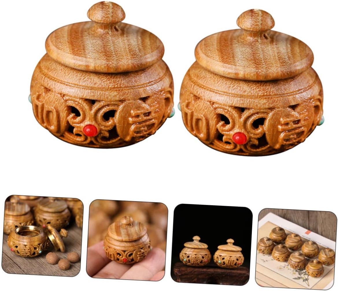 ABOOFAN 2pcs Hollow Car Diffuser Bottle Decorative Aroma Pendant for Scent Beads Vintage Design Holder for Home and Car