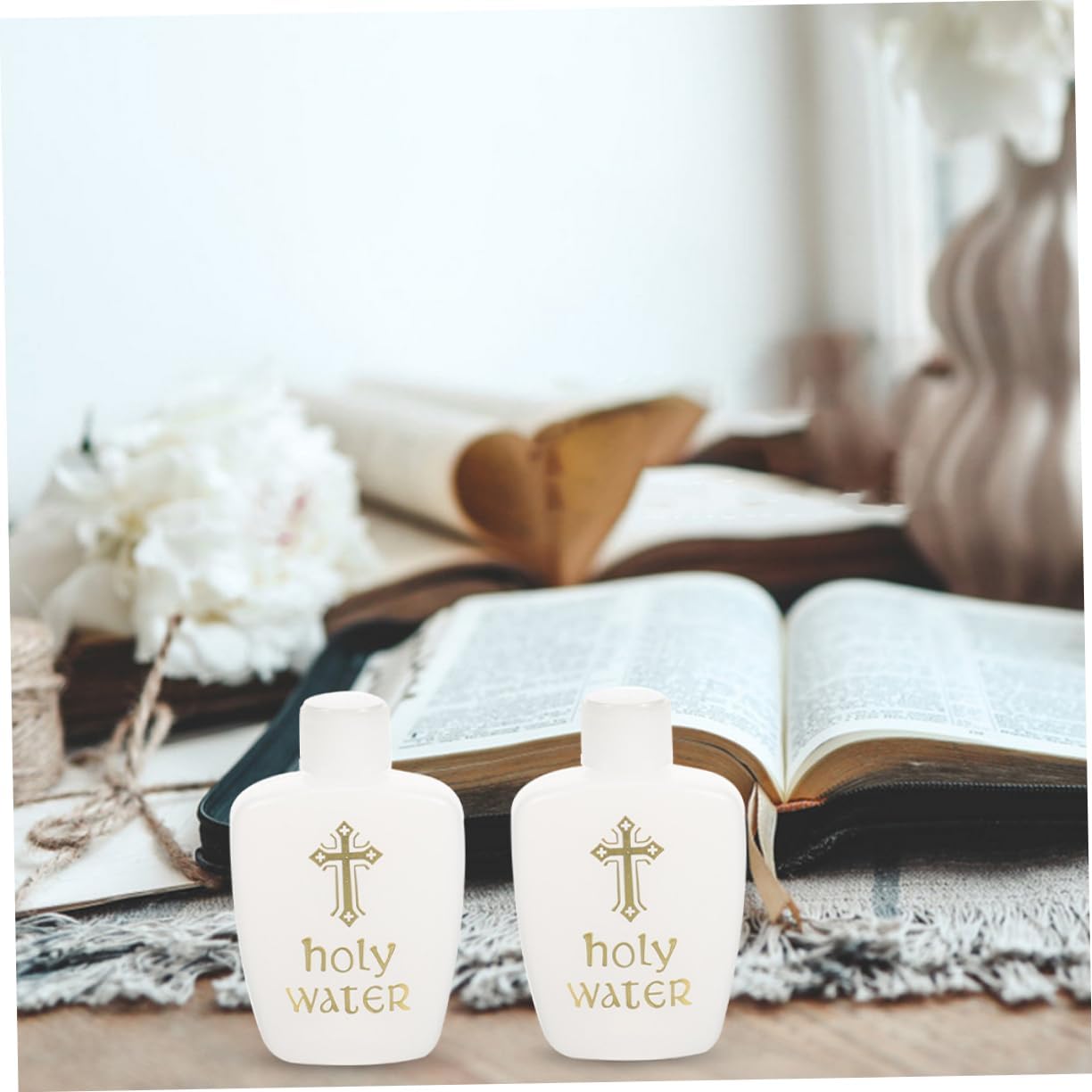 LIFKOME 2Pcs Vintage Holy Water Bottles for Spiritual Ceremonies and Decor