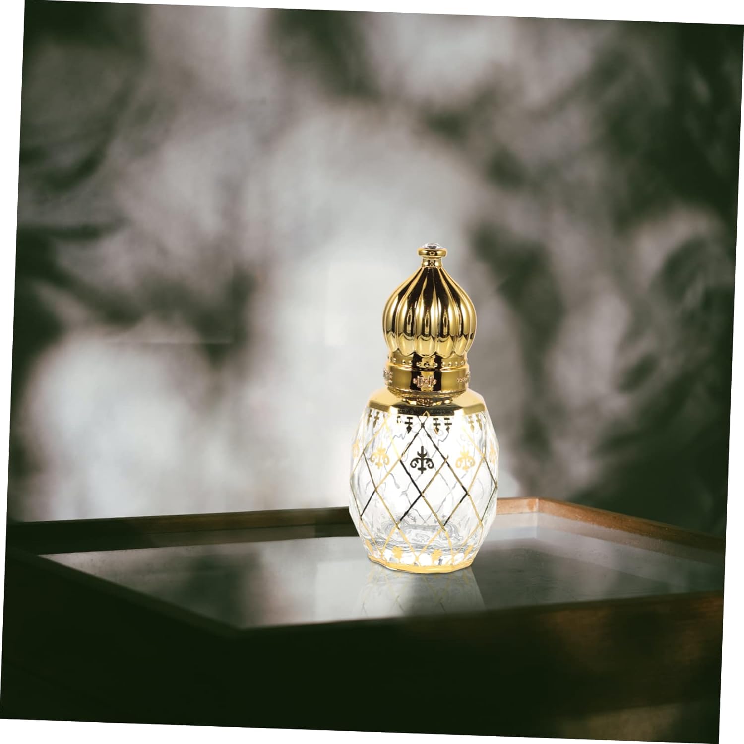 Middle Eastern Style Empty Perfume Bottle with Crown Lid