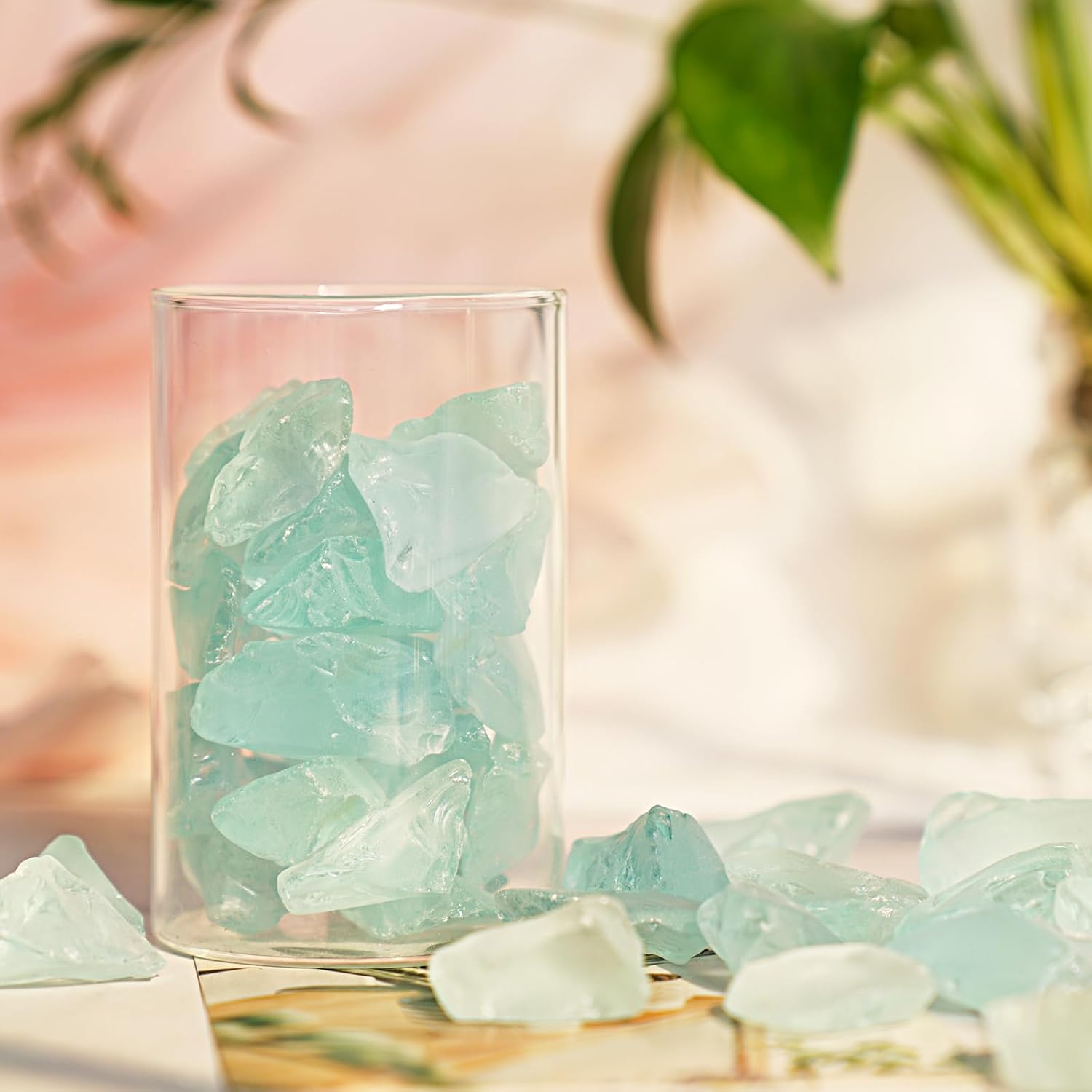 Versatile Frosted Sea Glass Blocks - 1LB Turquoise