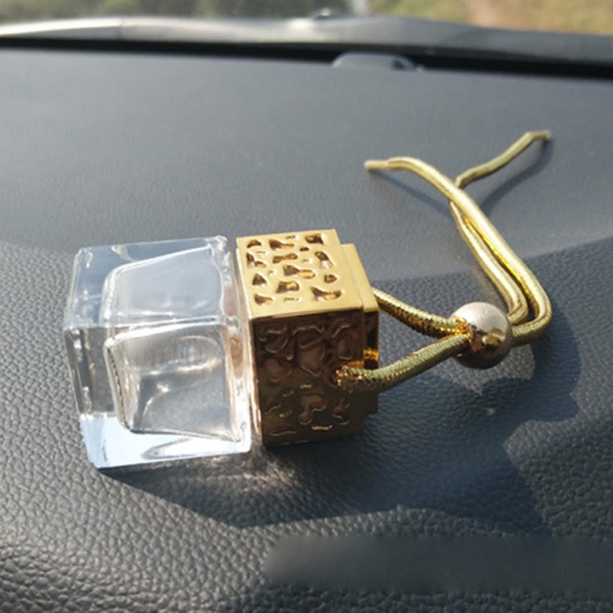 10pcs Square Glass Perfume Bottle Pendants for Car Diffuser and Travel Spray