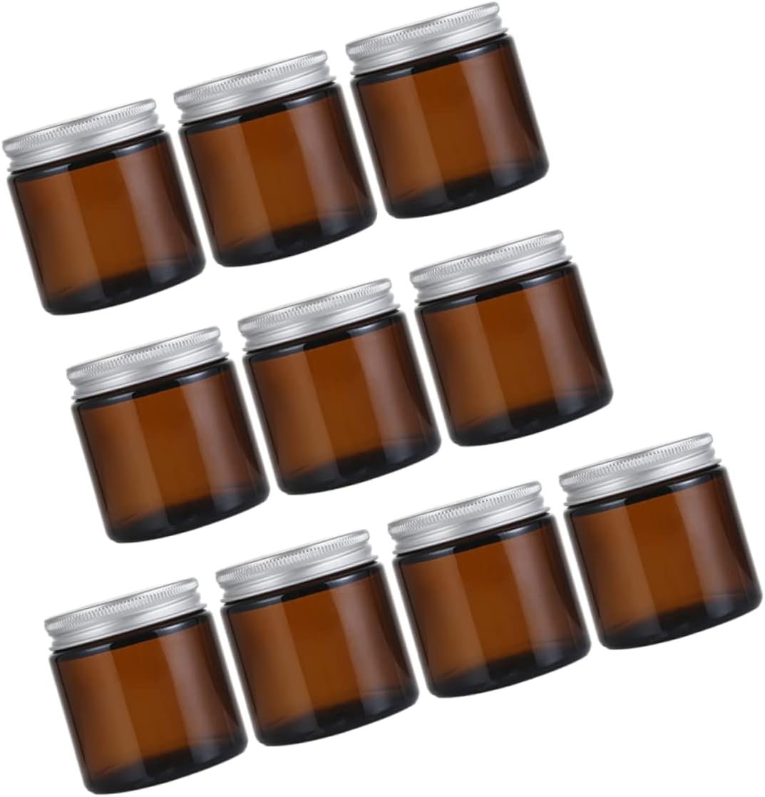 Operitacx 10pcs Glass Scented Candle Containers with Cover Bottles