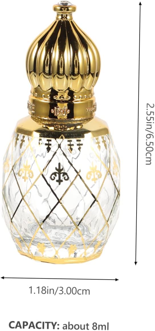Mobestech Essential Oil Roller Empty Perfume Sample Travel-friendly Arabic Style Decor Bottle