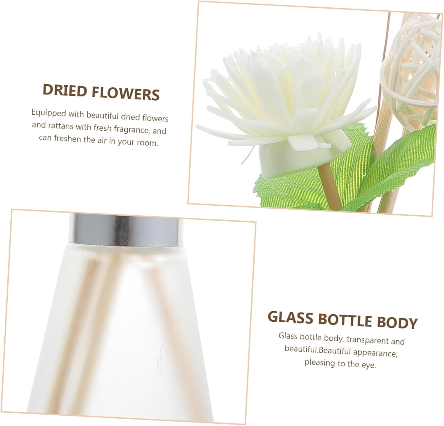 3Pcs Aroma Diffuser Elegant Glass Fragrance Bottles for Home Decor and Essential Oils