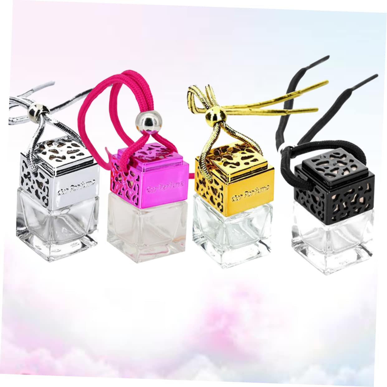 Glass Perfume Bottle with Hanging Pendant for Car