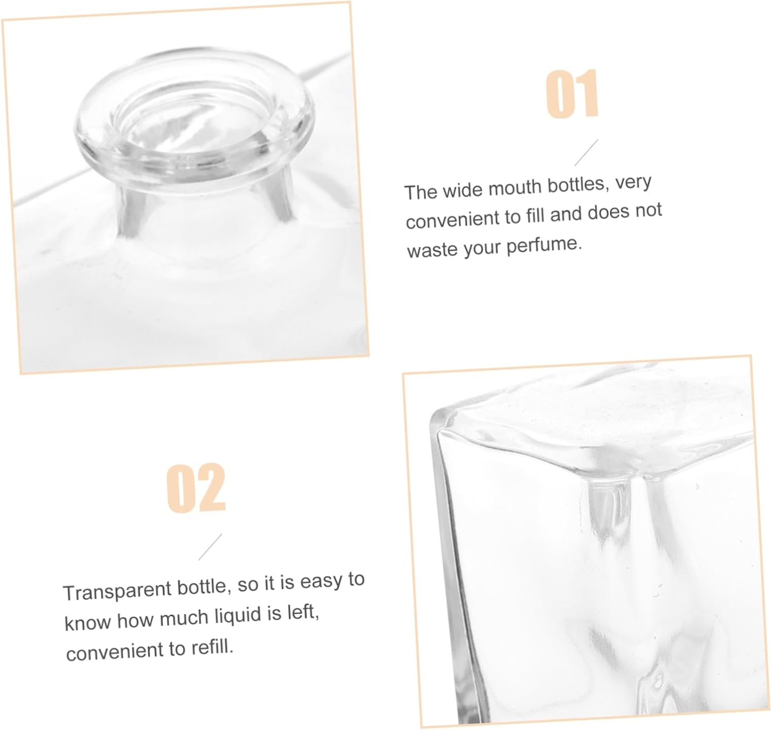 VINTORKY Square Glass Diffuser Vase for Aromatherapy