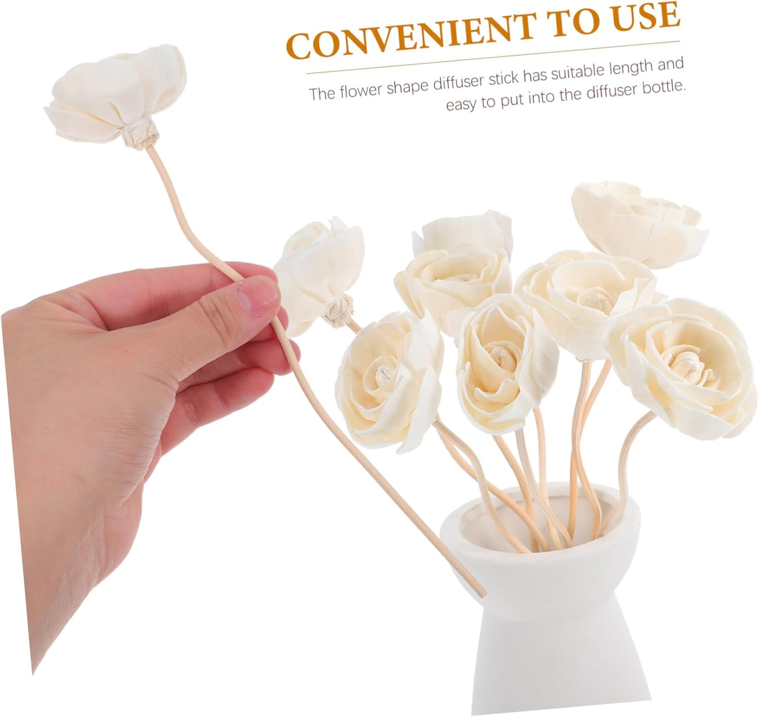 Alipis 8pcs Rattan Aromatherapy Diffuser Sticks with Flowers