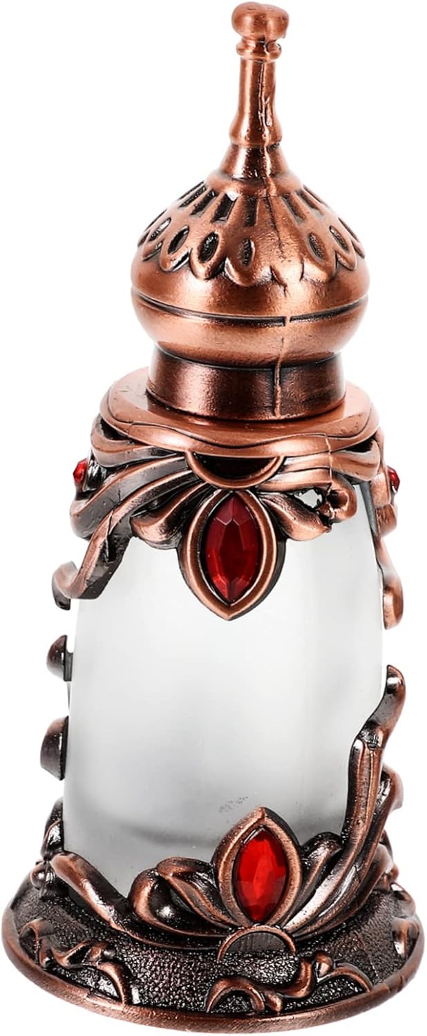 Vintage Decorative Perfume Bottle Refillable Alloy Container for Essential Oils Portable Travel Home Decor Gift