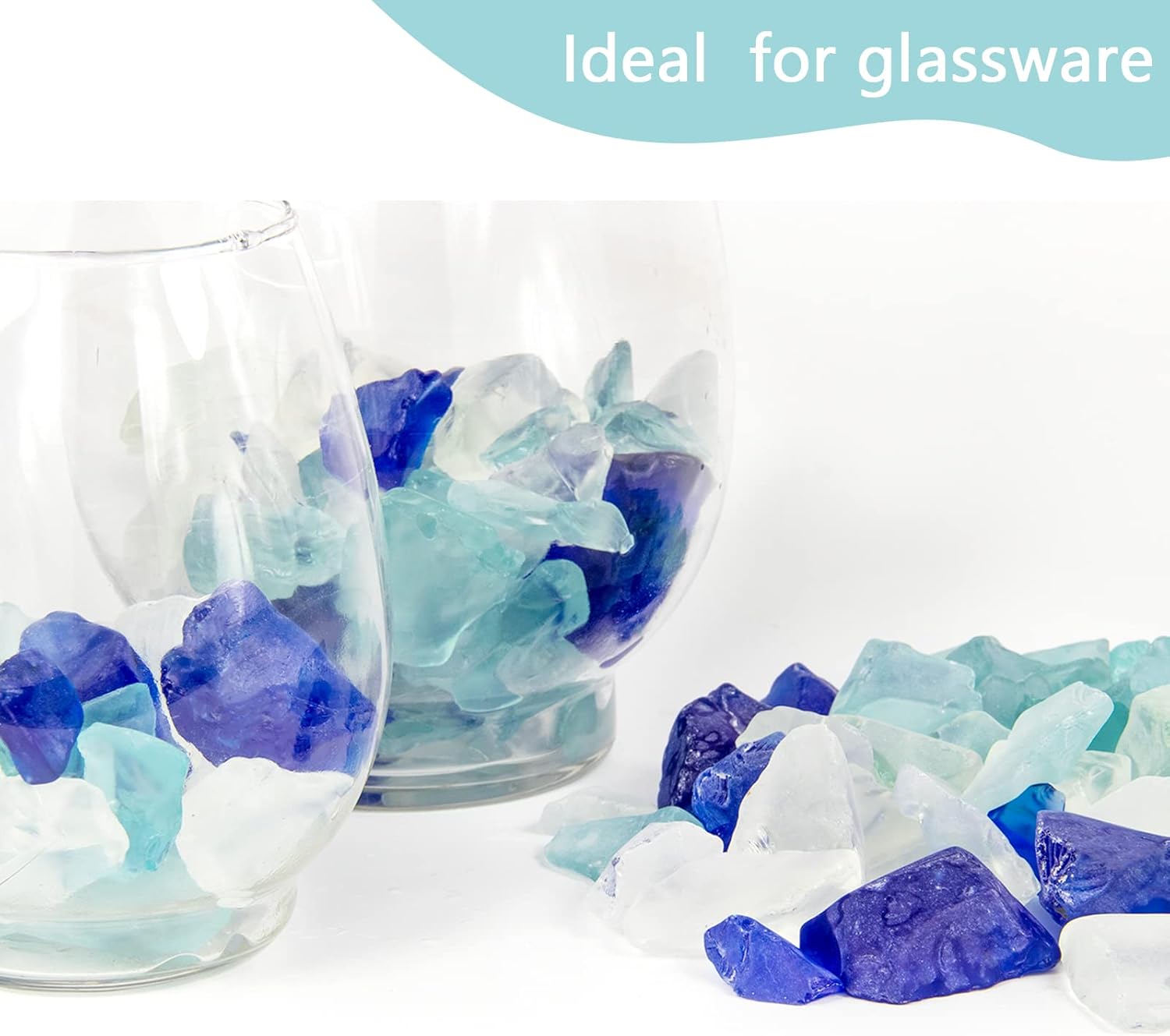 Ausluru 5LB Frosted Sea Glass Vase Fillers