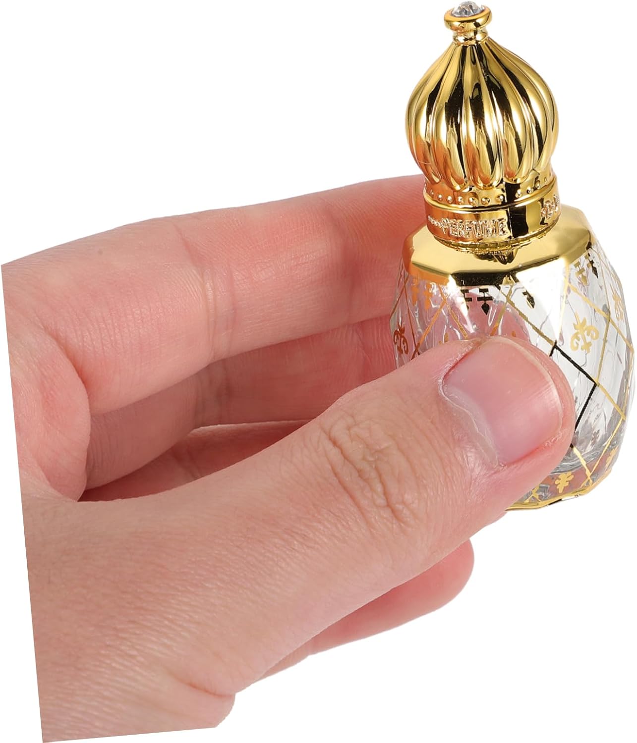 Middle Eastern Style Empty Perfume Bottle with Crown Lid