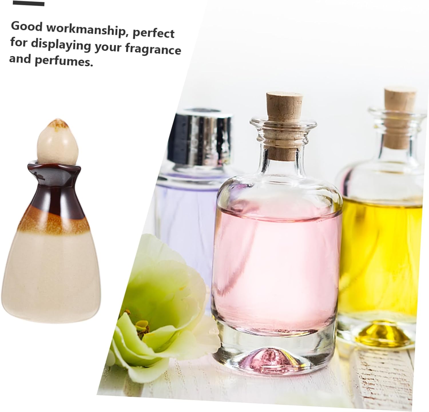 LIFKOME Ceramic Essential Oil Diffuser Bottle for Home Office Decor