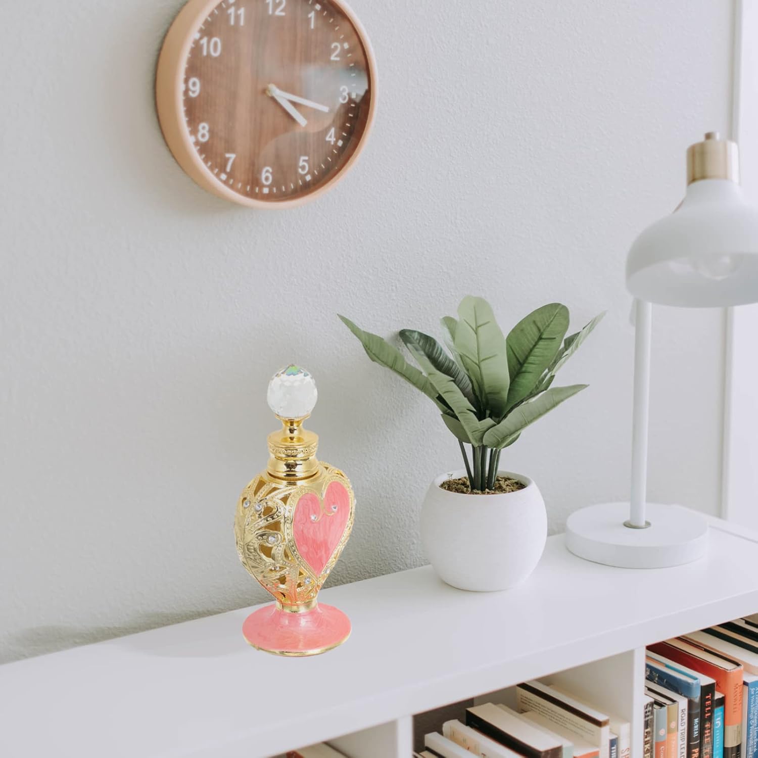 Luxshiny Heart Shaped Refillable Perfume Bottle Elegant Decorative Container for Essential Oils and Travel Use