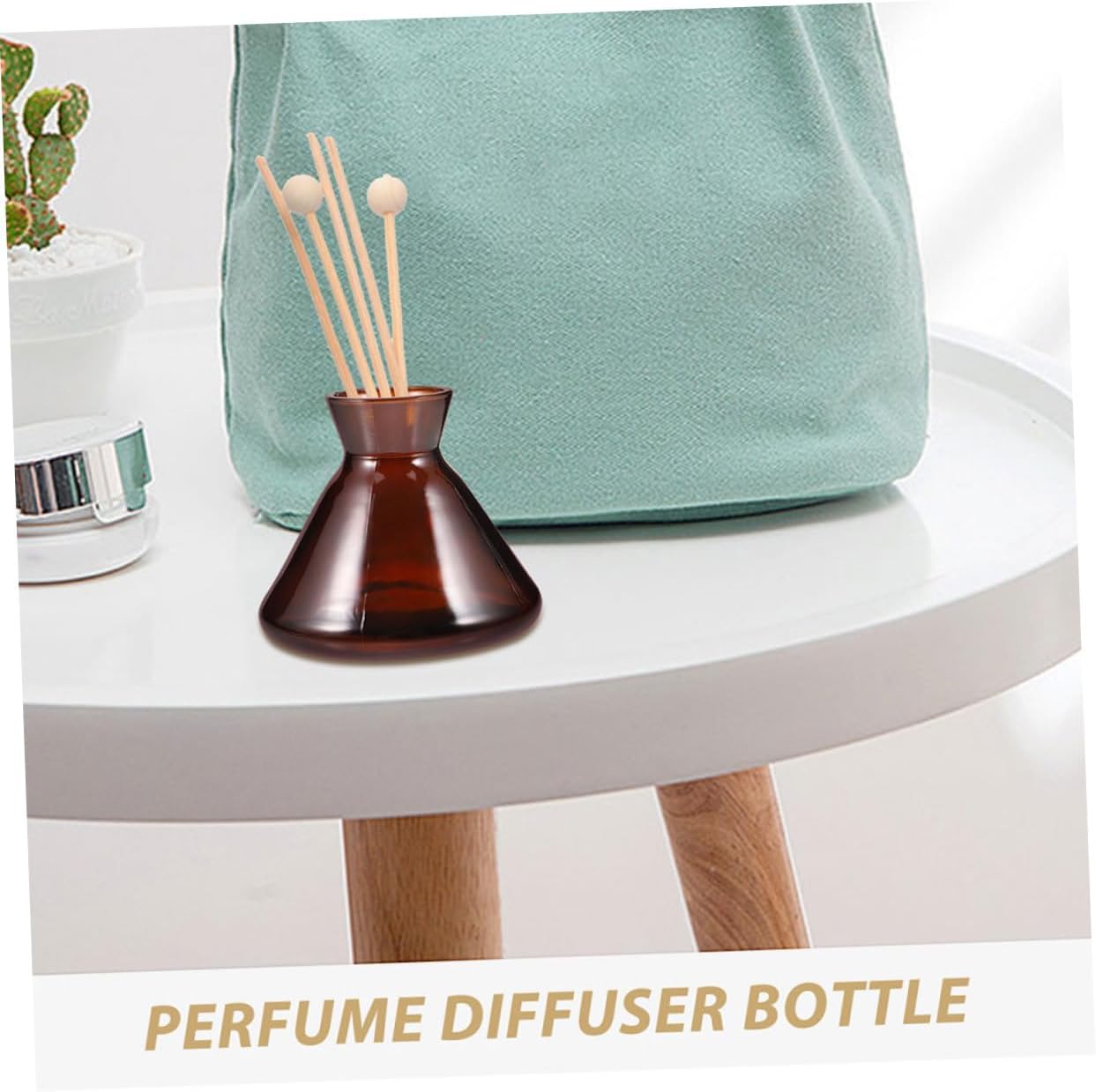 2Pcs Wide Mouth Refillable Diffuser Bottles with Colorful Glass Design