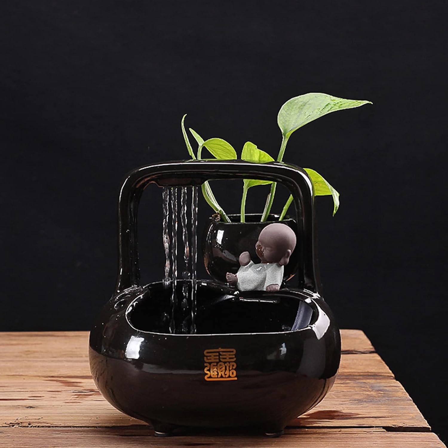 HIHELO Indoor Tabletop Waterfall Fountain for Home Office Zen Decor