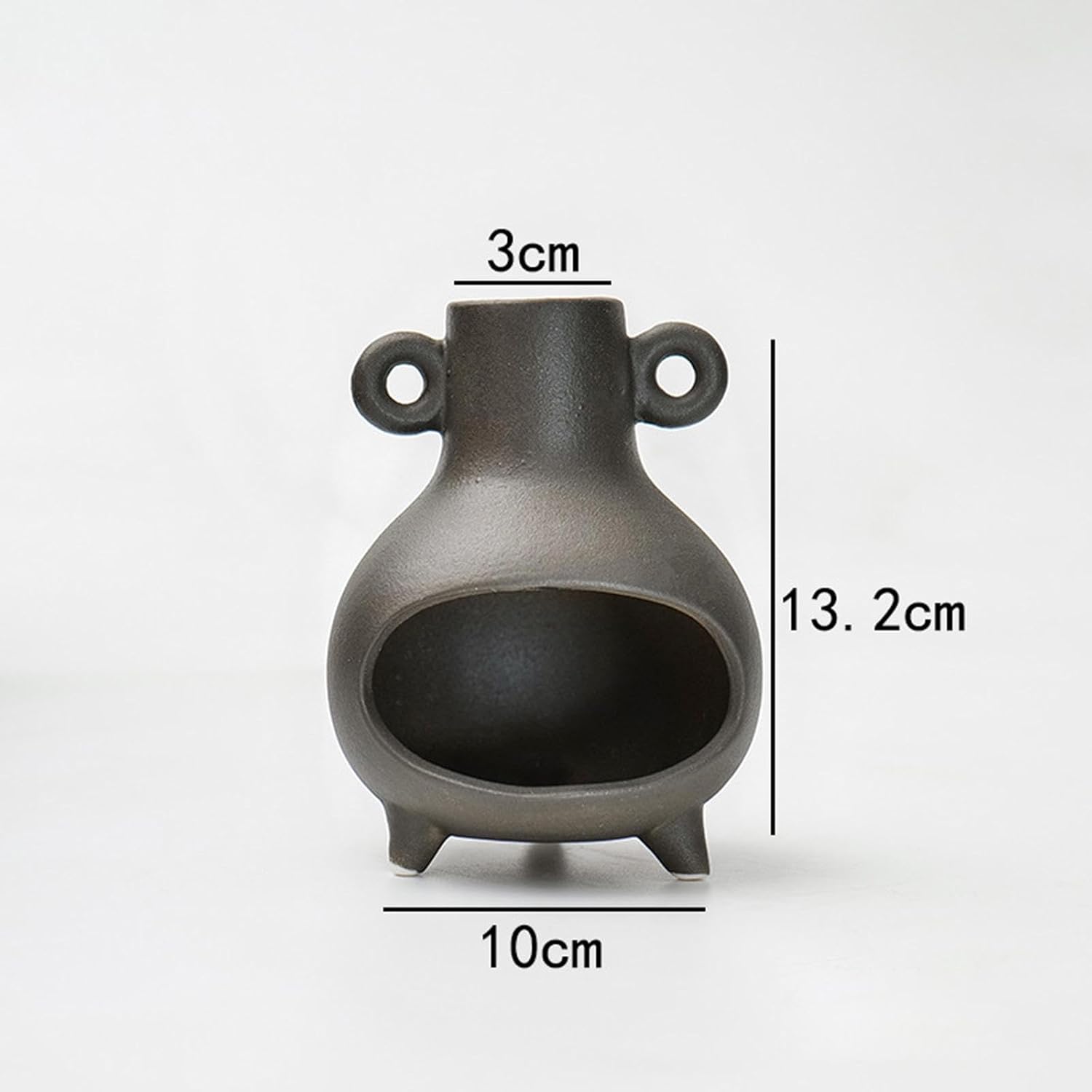 Klkcms Incense Burner Ceramic Palo Santo Holder 10x132cm Black