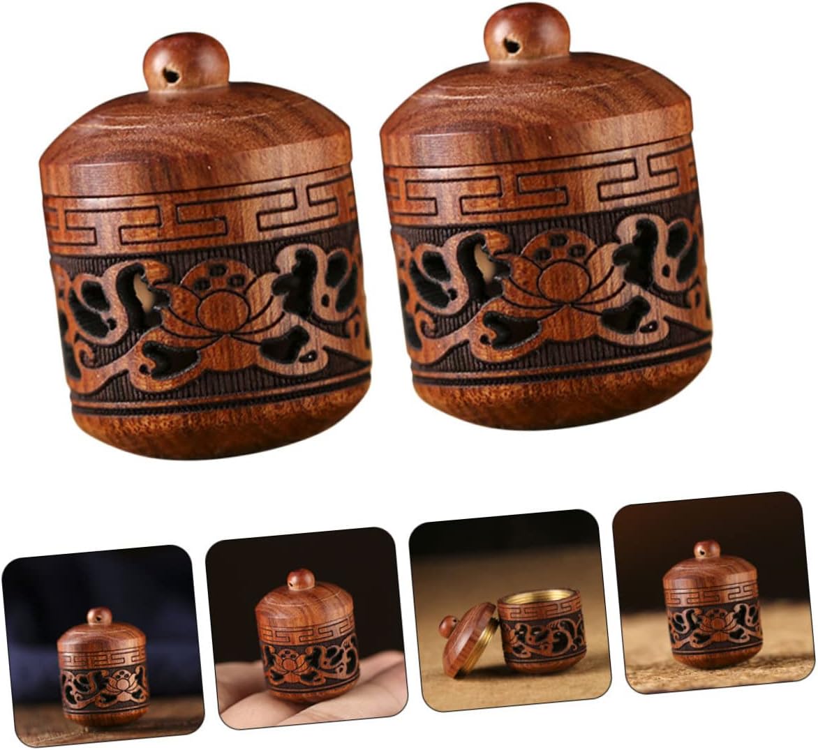FRCOLOR Carving Wooden Fragrance Ball Bottle Pendant Decorative Diffuser for Home