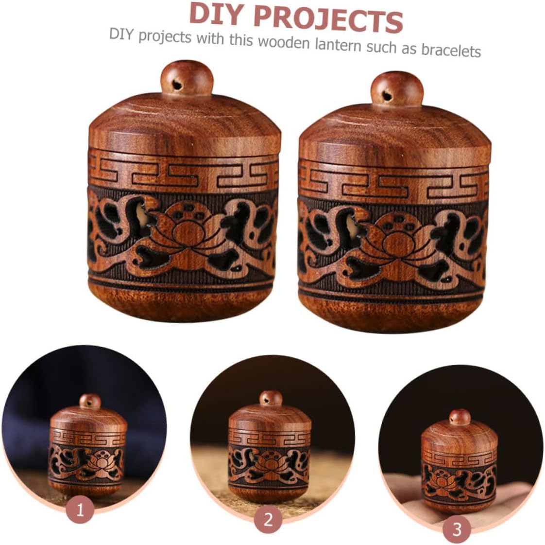 FRCOLOR Carving Wooden Fragrance Ball Bottle Pendant Decorative Diffuser for Home