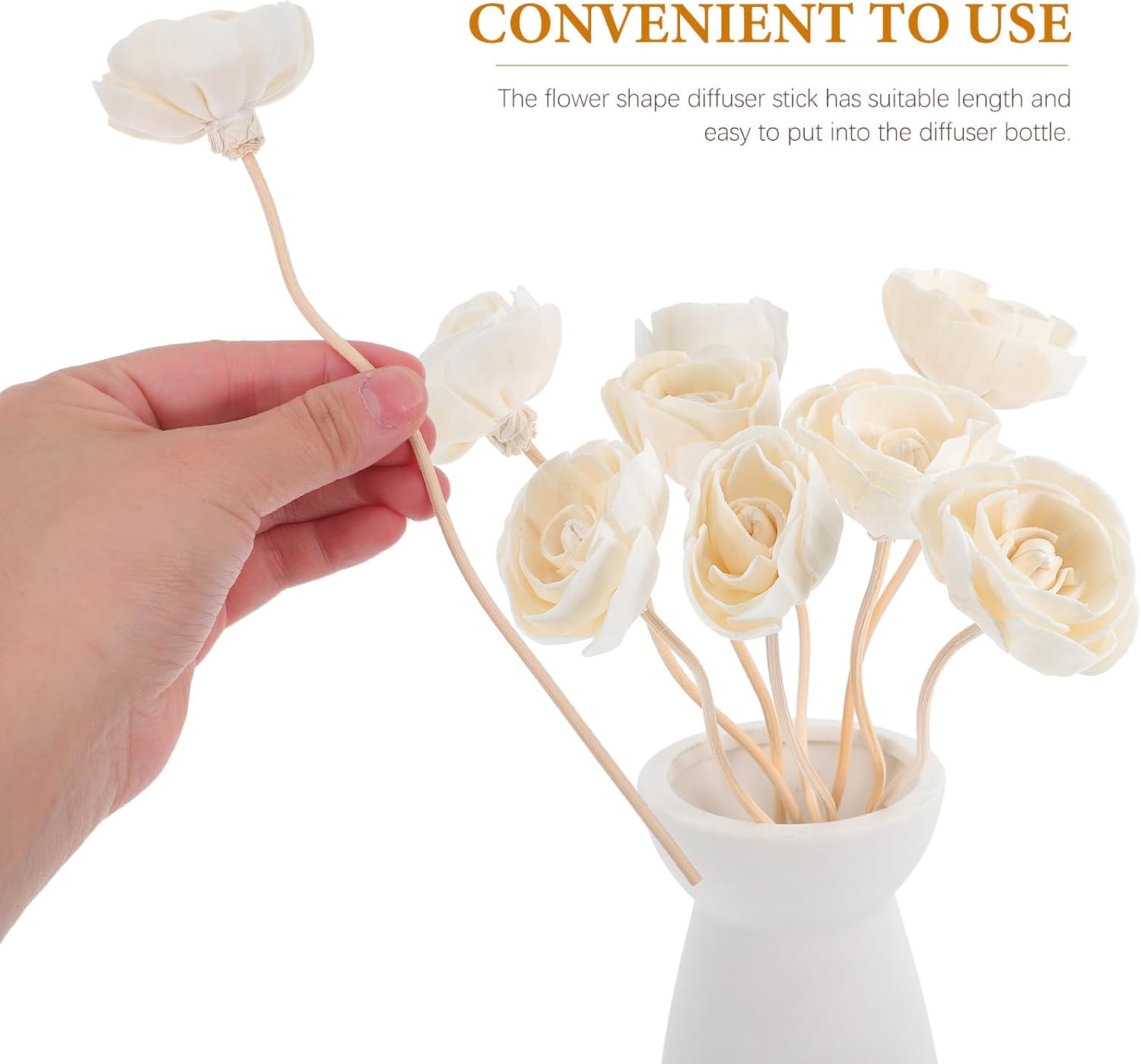 FAVOMOTO 8pcs Aromatherapy Rattan Sticks Ivory 826 X 196 Inch