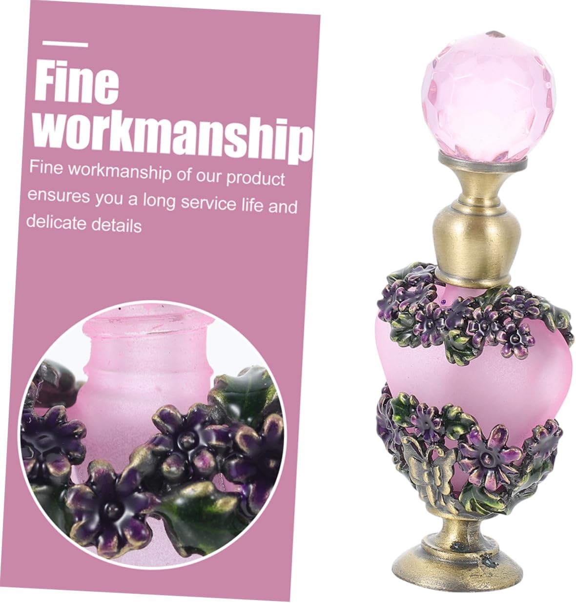 VICASKY 2Pcs Vintage Perfume Bottle Elegant Decorative Essential Oil Container