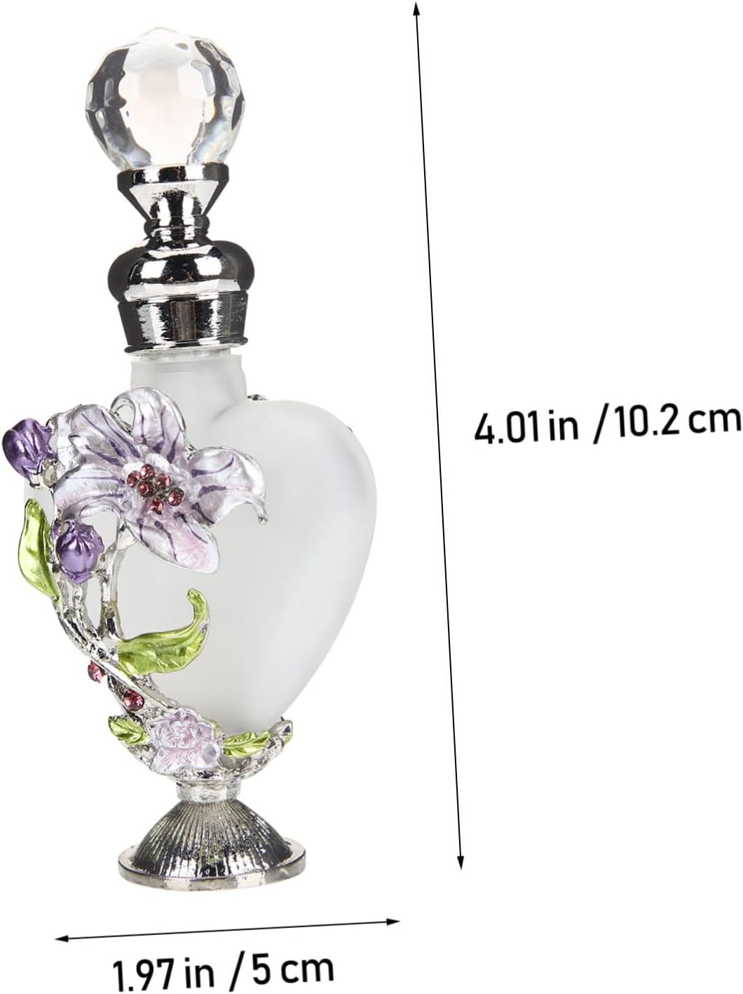 Vintage Floral Glass Perfume Bottle Refillable Enameled Container for Essential Oils Travel Home Decor 1